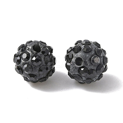 Handmade Polymer Clay Rhinestone Beads LS-CLAY-WH0010-01B-1