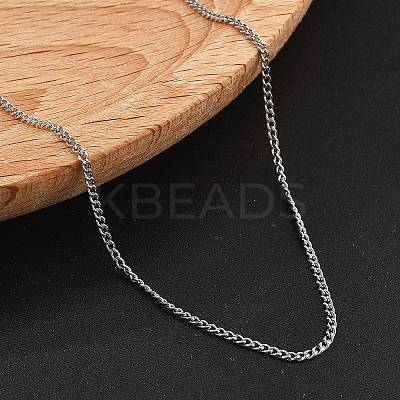 Brass Curb Chain Necklaces for Women NJEW-D302-50P-1