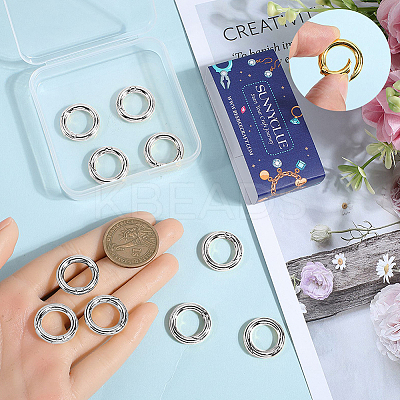 12Pcs Brass Spring Gate Rings KK-SC0008-03P-1