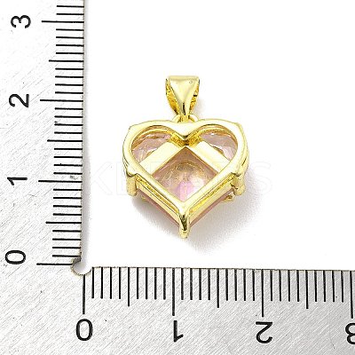 Rack Plating Brass Micro Pave Cubic Zirconia Pendants KK-D359-01G-1