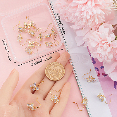 20Pcs Brass Micro Pave Clear Cubic Zirconia Earring Hooks ZIRC-BBC0002-59G-1