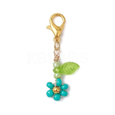 Acrylic Flower Pendant Decorations HJEW-MZ00086-1