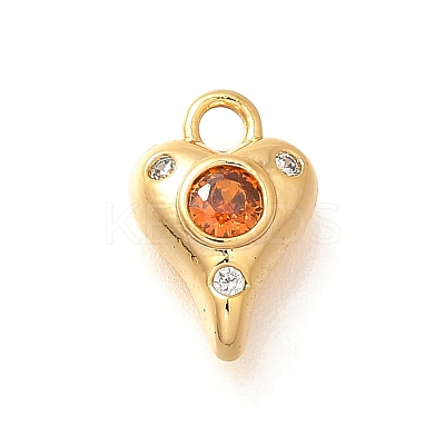 Brass Micro Pave Cubic Zirconia Pendants KK-K294-09G-1
