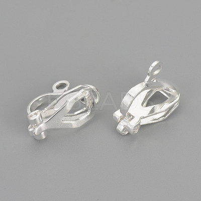 Brass Clip-on Earring Findings KK-R071-11S-1