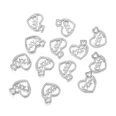 Brass Micro Clear Cubic Zirconia Pendants LS-ZIRC-F120-045P-1