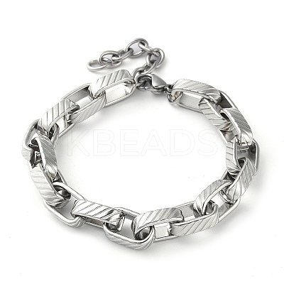 Non-Tarnish 304 Stainless Steel Box Chain Bracelet STAS-Z055-06P-1