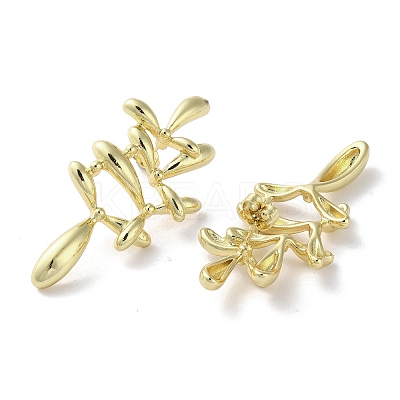 Rack Plating Brass Flower Stud Earrings EJEW-M237-07G-1
