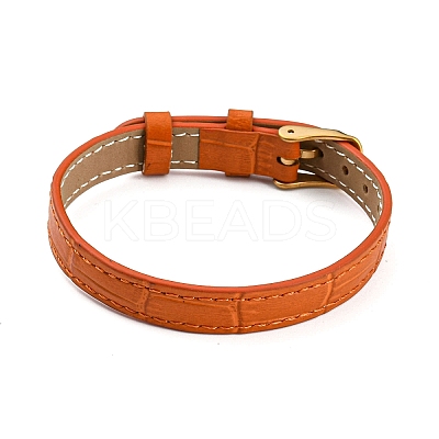 Leather Textured Bracelet Straps Slide Wristbands for Slide Charms AJEW-K232-01G-06-1