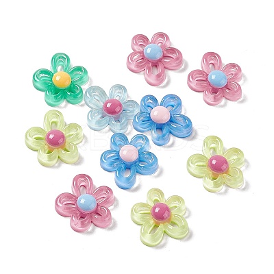 Flower Transparent Resin Cabochons X-RESI-G041-B01-1