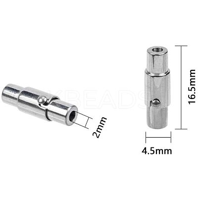 Smooth 304 Stainless Steel Locking Tube Magnetic Clasps STAS-UN0002-31P-1