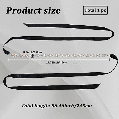 Metal Full Crystal Rhinestone Horse Eye Bridal Waist Belts for Wedding Dress AJEW-WH20080-65F-S-1