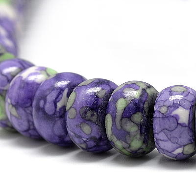 Synthetic Ocean White Jade Beads Strands G-S257-5x10mm-01-1