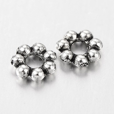 Antique Silver Tibetan Silver Daisy Spacer Beads X-A61-1