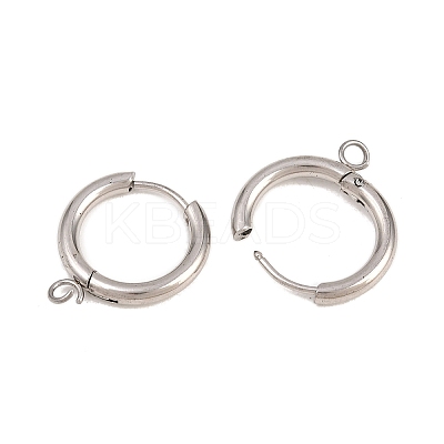 316 Stainless Steel Huggie Hoop Earring Findings X-EJEW-B158-01C-P-1