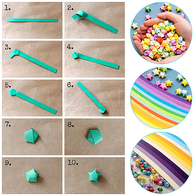 2 Bags 2 Styles Luminous Lucky Star Origami Paper DIY-WR0004-14A-1