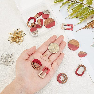 DIY Wooden Dangle Earring Making Kits DIY-OC0007-02-1