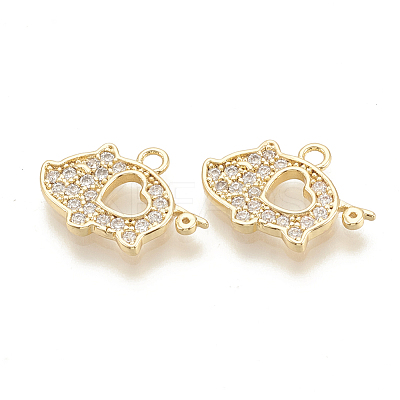 Brass Micro Pave Cubic Zirconia Pendants KK-N186-34-1