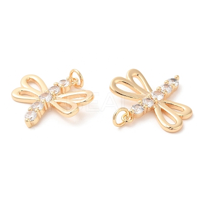 Brass & Cubic Zirconia Pendants KK-G468-34G-1