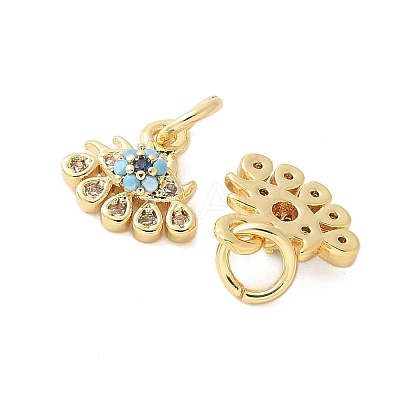 Brass Micro Pave Cubic Zirconia Charms KK-U056-46G-1
