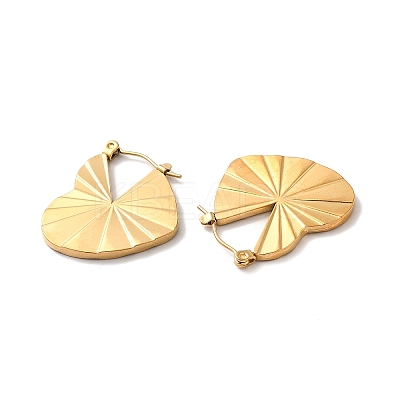 Ion Plating(IP) 304 Stainless Steel Heart Hoop Earrings for Women EJEW-K243-07G-1