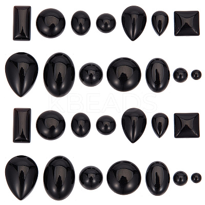28Pcs 14 Styles Natural & Synthetic Mixed Gemstone Cabochons G-HY0001-59-1