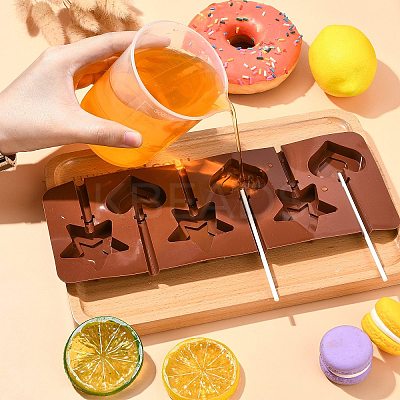 2Pcs Heart & Star DIY Food Grade Silicone Molds SIL-CJ0002-17-1
