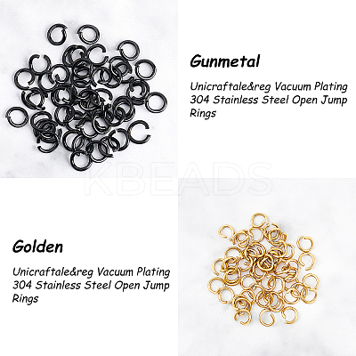 PVD Vacuum Plating 304 Stainless Steel Open Jump Rings STAS-UN0006-02-1