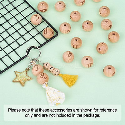 Natural Undyed Beech Beads WOOD-BT0001-04-1