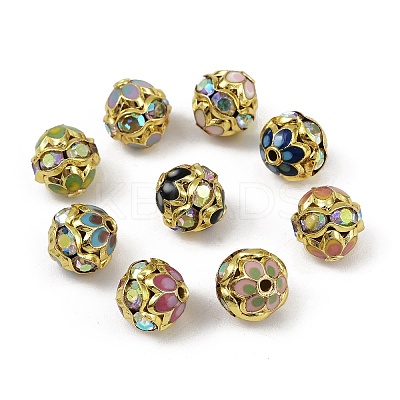 Brass Enamel Beads KK-L236-01D-G-1