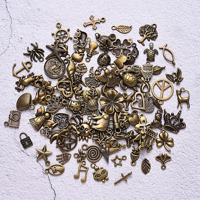 Tibetan Style Alloy Pendants TIBEP-YW0001-07AB-1