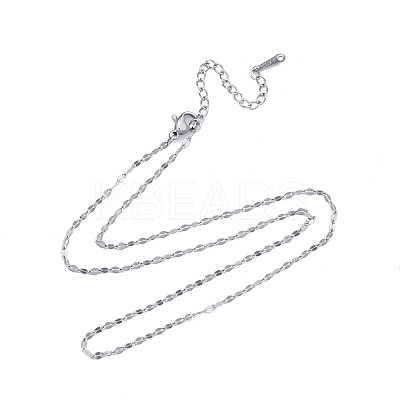 Non-Tarnish 304 Stainless Steel Dapped Chains Necklace for Men Women NJEW-N050-A05-S20-1