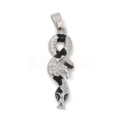 Brass Micro Pave Clear Cubic Zirconia Pendants KK-R221-01P-03-1