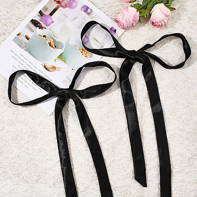 2Pcs Ribbon Long Bow Tie for Women AJEW-SP0003-50A-1