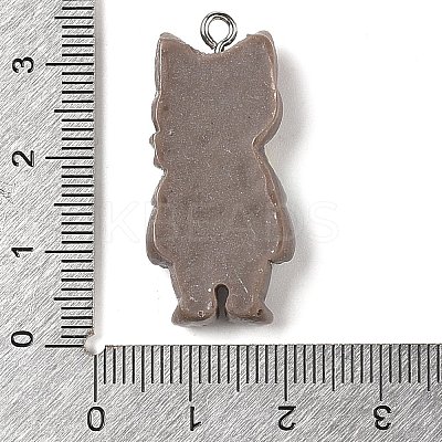 Opaque Resin Cat Pendants RESI-S399-07D-1