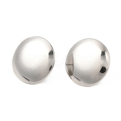 Non-Tarnish 304 Stainless Steel Flat Round Stud Earrings for Women EJEW-I281-06P-1