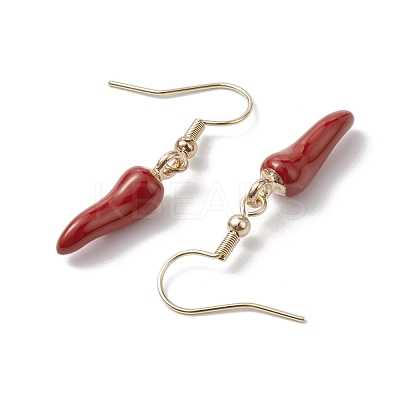 Alloy Enamel Chili Dangle Earring EJEW-JE05762-1