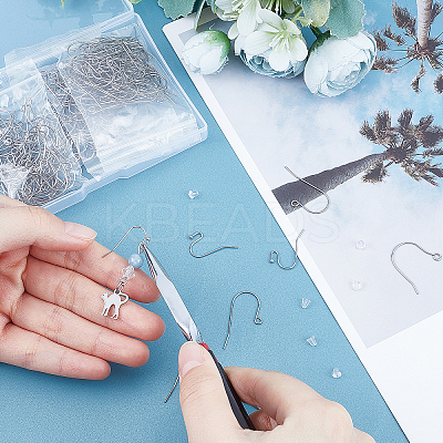240Pcs 4 Style 316 Surgical Stainless Steel Earring Hooks STAS-NB0001-22-1