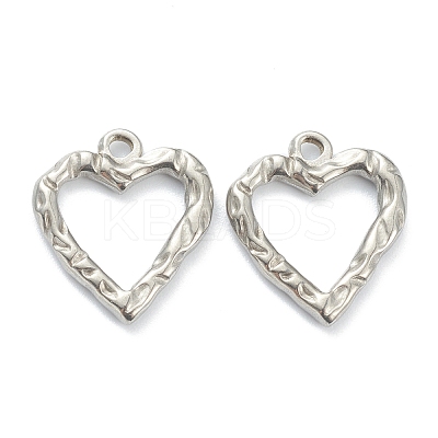 Non-Tarnish 304 Stainless Steel Hammered Pendants STAS-P279-09P-1