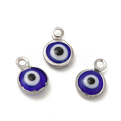 304 Stainless Steel with Glass Enamel Charms STAS-G305-10P-06-1