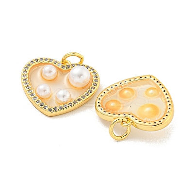 Rack Plating Brass Micro Pave Cubic Zirconia Pendants KK-C059-06G-1
