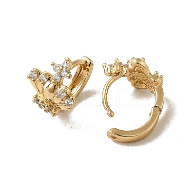 KC Gold Plated Brass Micro Pave Cubic Zirconia Hoop Earring EJEW-L271-01KCG-03-1