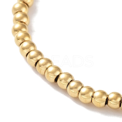 316 Surgical Stainless Steel Round Beaded Stretch Bracelets LS-BJEW-M305-01A-G-1