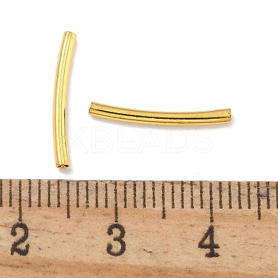 Brass Curved Tube Beads KK-B120-04F-G-1