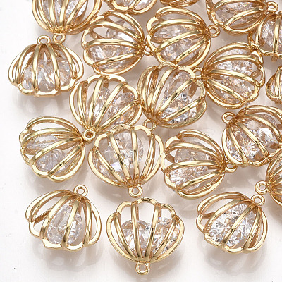 Brass Cubic Zirconia Charms KK-S348-325-1