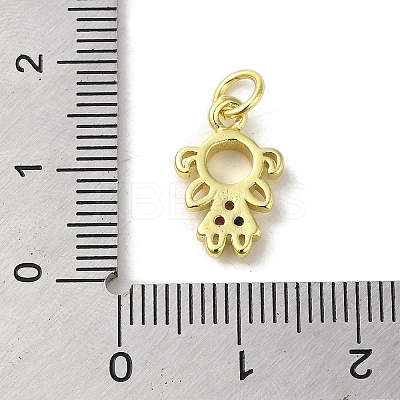 Brass Micro Pave Cubic Zirconia Charms KK-M283-18B-02-1