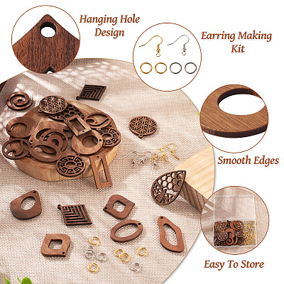 DIY Geometry Drop Earring Making Kit DIY-TA0003-79-1