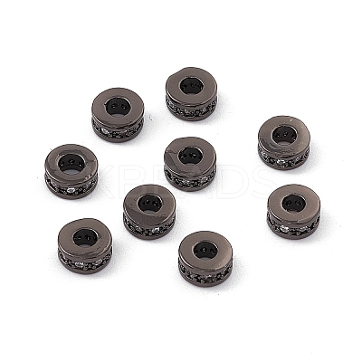 Brass Micro Pave Cubic Zirconia Beads ZIRC-F009-31B-1