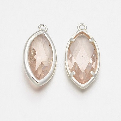 Silver Color Plated Brass Glass Pendants LS-GLAA-J071-05S-1