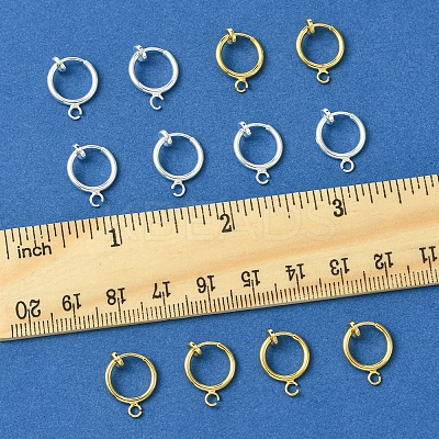 12Pcs 2 Colors Brass Clip-on Hoop Earring Findings KK-FS0001-48-1