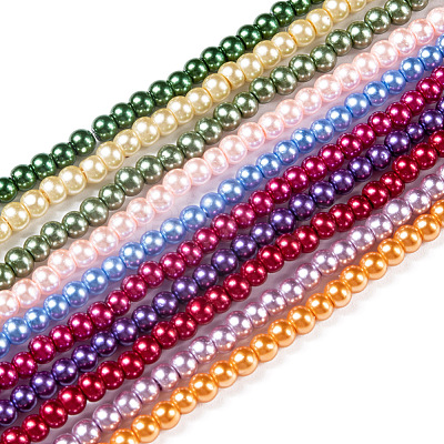 Baking Paint Glass Pearl Bead Strands HY-Q003-3mm-M-1